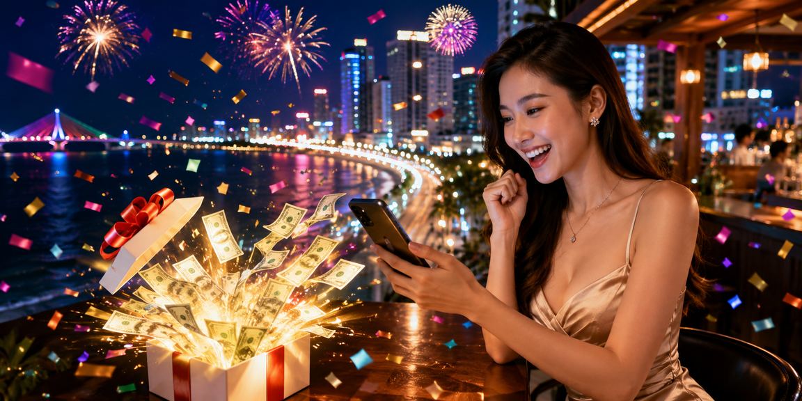 Lễ hội pháo hoa Đà Nẵng rực rỡ bên cạnh màn hình ứng dụng casino trên điện thoại